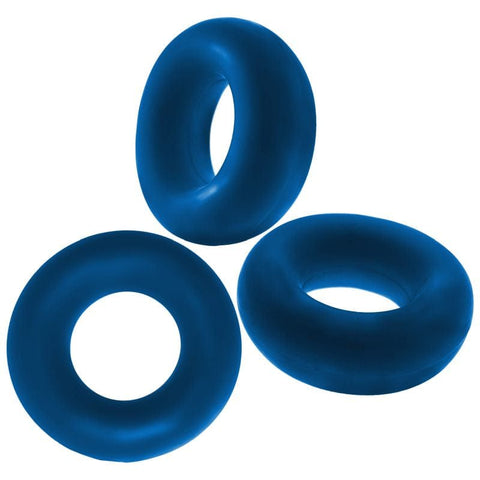 Fat Willy 3 Piece Jumbo Cockrings in Space Blue Cockrings