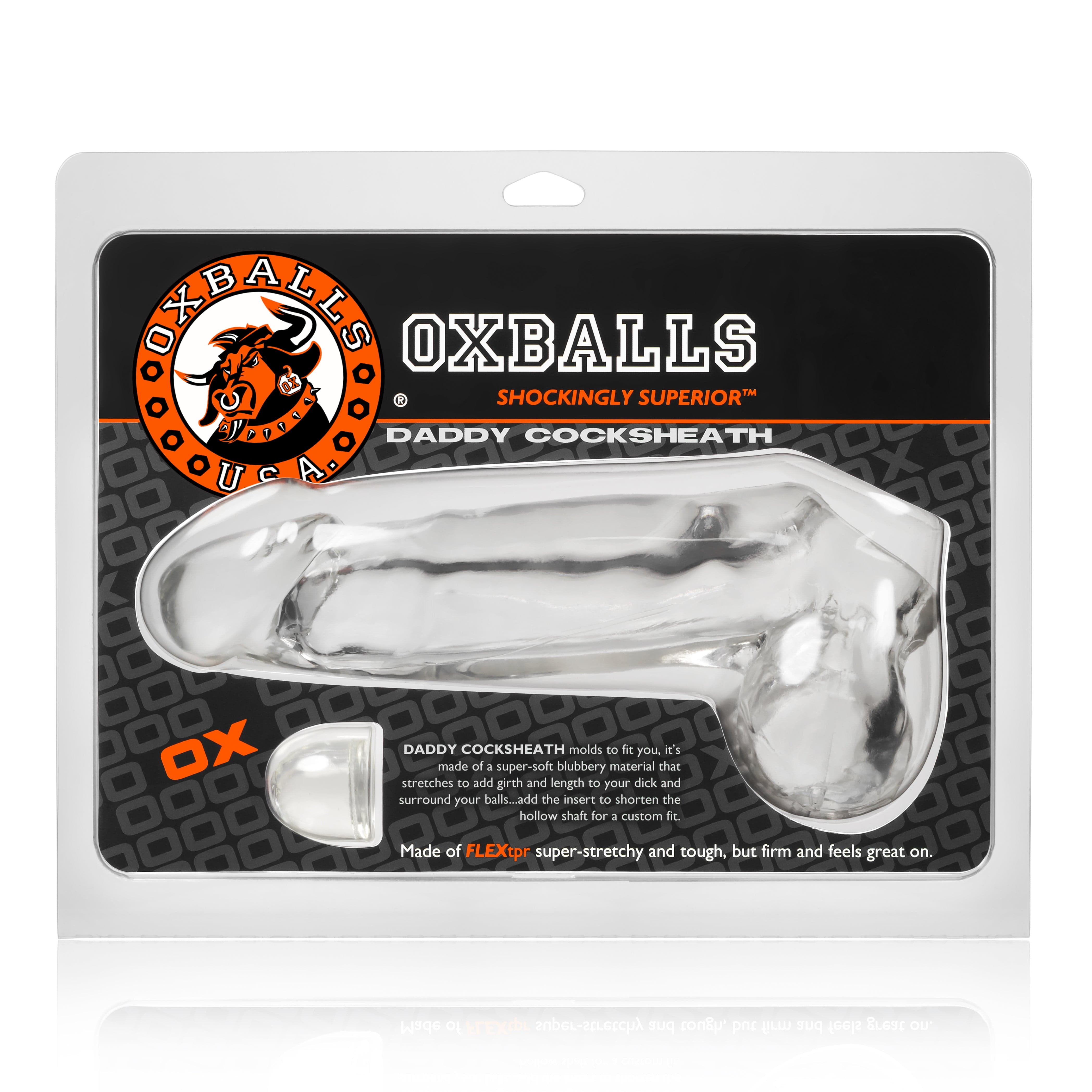 OxBalls Adult Toys Clear Daddy Cocksheath w Balls Clear 840215114280