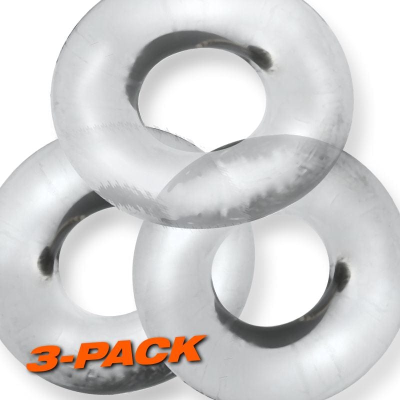 OxBalls Adult Toys Clear / One Size OxBalls Fat Willy 3 Pc Jumbo Cockrings Clear 840215121059