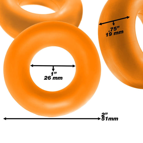 Fat Willy 3 Pc Jumbo Cockrings Orange Cockrings
