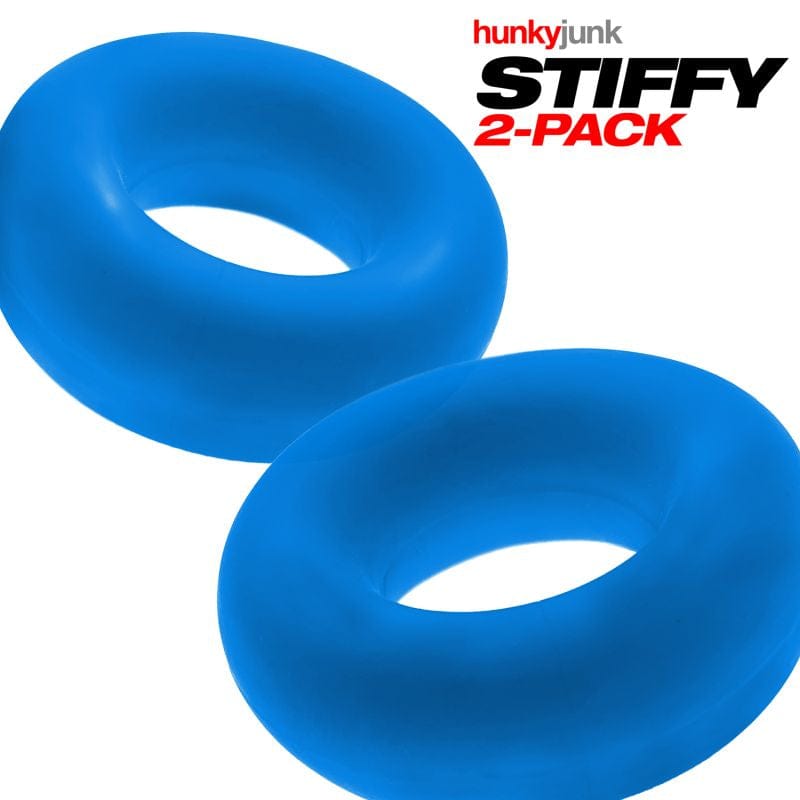 OxBalls Adult Toys Teal / One Size Hunky Junk Stiffy 2 Pc Bulge Cockrings Teal Ice 840215121080