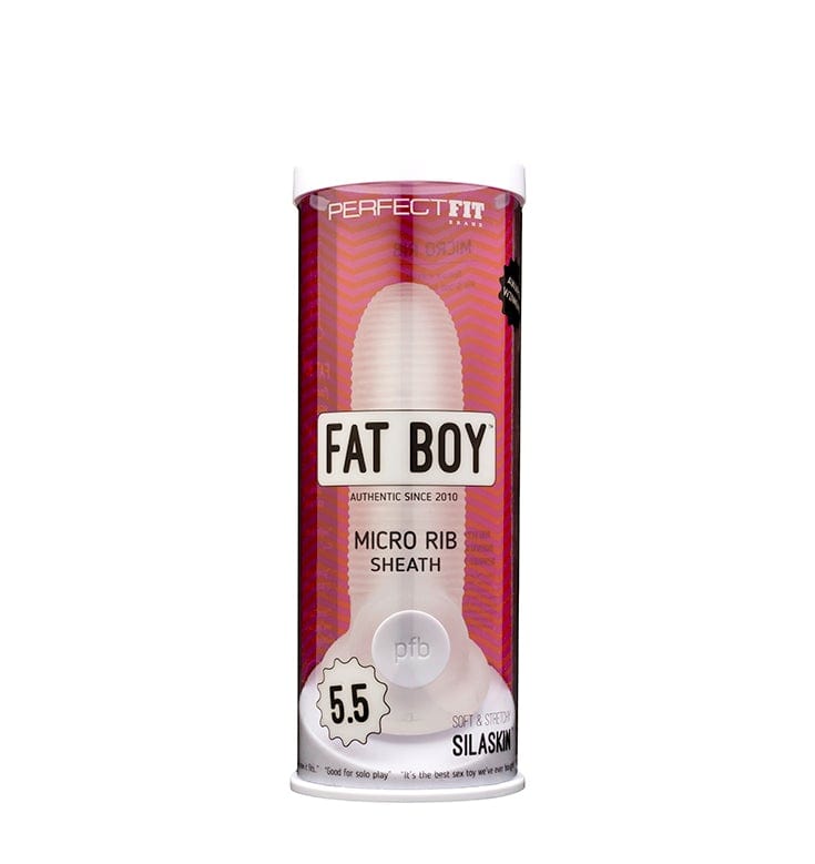 PerfectFit Adult Toys Clear Fat Boy Micro Rib Sheath 5.5in 851127008109