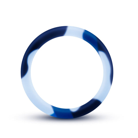 Performance Silicone Camo Cock Ring 1.5in Blue Camouflage Toy COCK RINGS