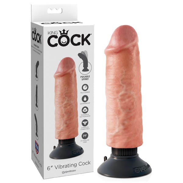 Pipedream DONGS Flesh King Cock 6'' Vibrating Cock -  15.2 cm Vibrating Dong 603912737691
