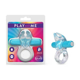 Play with Me Bull Vibrating Cock Ring Blue