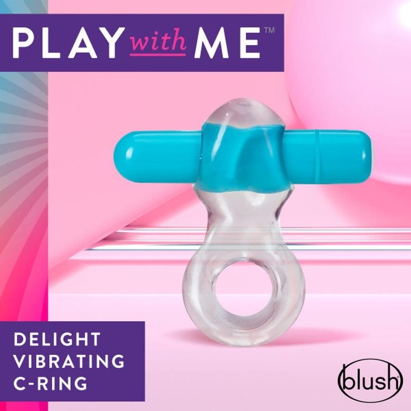 Play With Me Adult Toys Blue Play  with  Me Vibrating Cock Ring Blue 850002870435