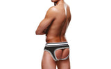 Prowler Lingerie Black / Extra Large Prowler Open Back Brief White/Black 884472028669