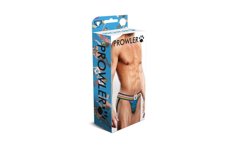 Prowler Lingerie Prowler Pixel Art Gay Pride Collection Jock Strap Blue Rainbow