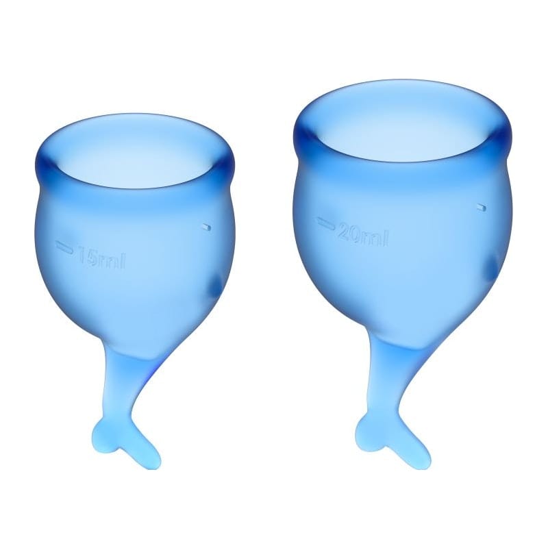 Satisfyer Adult Toys Blue Feel Secure Menstrual Cup Dark Blue 2pcs