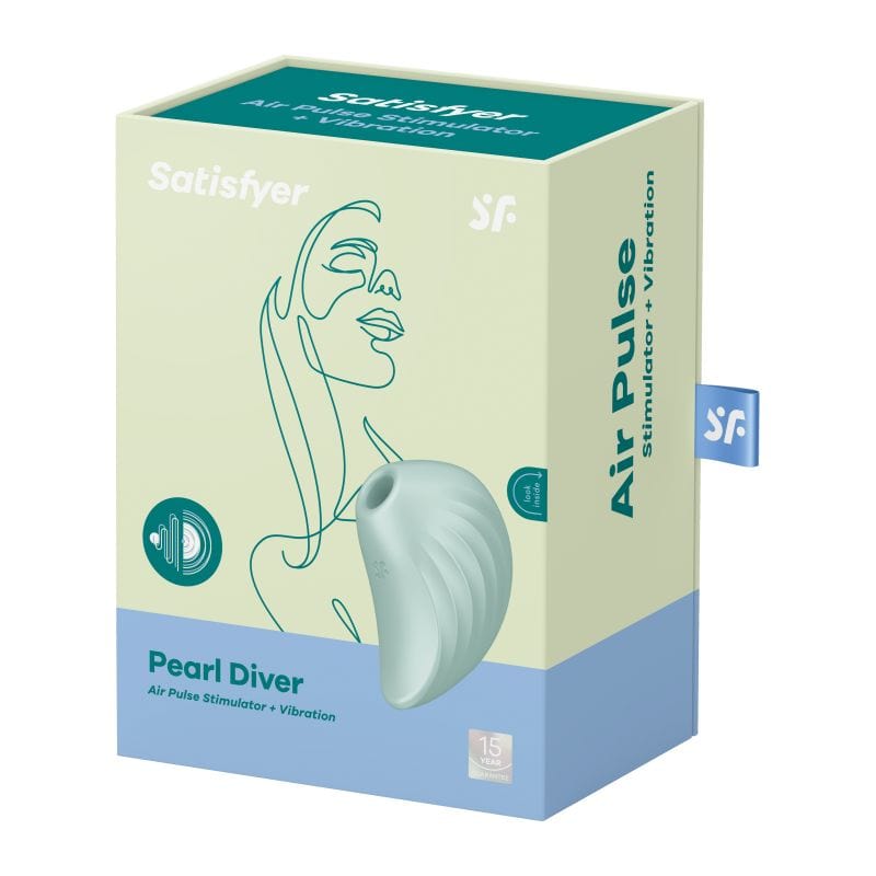 Satisfyer Adult Toys Green Satisfyer Pearl Diver Air Pulse Stimulator Mint 4061504037233
