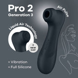Satisfyer AIR PULSATION-PREMIUM Black Satisfyer Pro 2 Generation 3 - Dark Grey Clitoral Stimulator 4061504051888