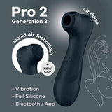 Satisfyer AIR PULSATION-PREMIUM Black Satisfyer Pro 2 Generation 3 with App Control - Dark Grey Clitoral Stimulator 4061504051857