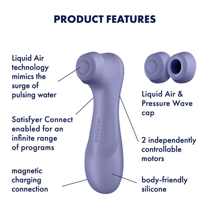 Satisfyer AIR PULSATION-PREMIUM Purple Satisfyer Pro 2 Generation 3 with App Control - Lilac  Clitoral Stimulator 4061504051864