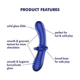 Satisfyer GLASS TOYS-PREMIUM Blue Satisfyer Double Crystal - 4061504045931