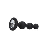 Shots Toys ANAL TOYS Black OUCH! Silicone Beaded Diamond Butt Plug -  11.4 cm Butt Plug with Gem Base 8714273544117