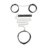 Shots Toys BONDAGE-TOYS Black OUCH! BW Velcro Collar With Leash And Hand Cuffs -  Restraints 7423522575529