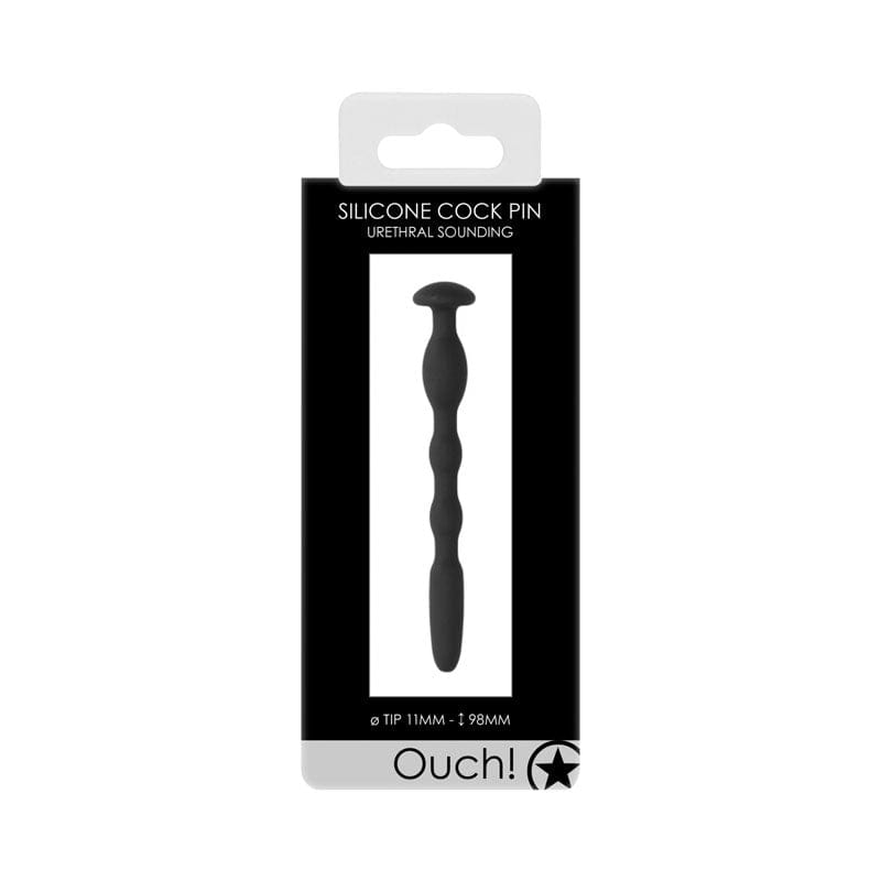 Shots Toys BONDAGE-TOYS Black OUCH! Urethral Sounding - Silicone Cock Pin -  9.5 cm Urethral Sound Pin 7423522552537