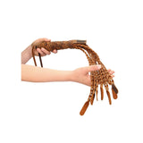 Shots Toys BONDAGE-TOYS Brown OUCH! Italian Leather 7 Braided Tails & 6 Handle -  61 cm Whip 7423522540572