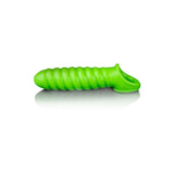 Shots Toys SLEEVES Green OUCH! Glow In The Dark Swirl Stretchy Penis Extender Sleeve 7423522640623