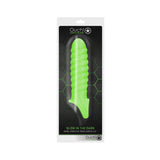 Shots Toys SLEEVES Green OUCH! Glow In The Dark Swirl Stretchy Penis Extender Sleeve 7423522640623