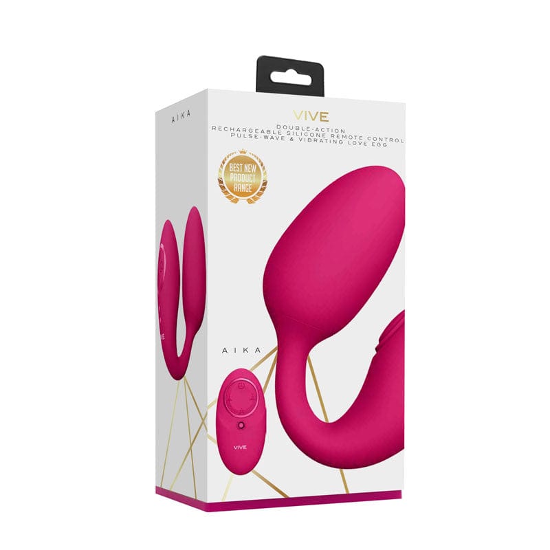 Shots Toys STIMULATORS Pink Vive AIKA -  USB Rechargeable Egg with Pulse Wave 7423522537527