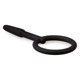 Sinner Adult Toys Black Hollow Silicone Penis Plug With Pull Ring 8719497662524