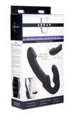 Strap U Adult Toys Black Evoke Rechargeable Vibrating Silicone Strapless Strap On 848518029775