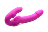 Strap U Adult Toys Pink Evoke Rechargeable Vibrating Silicone Strapless Strap On 848518029782