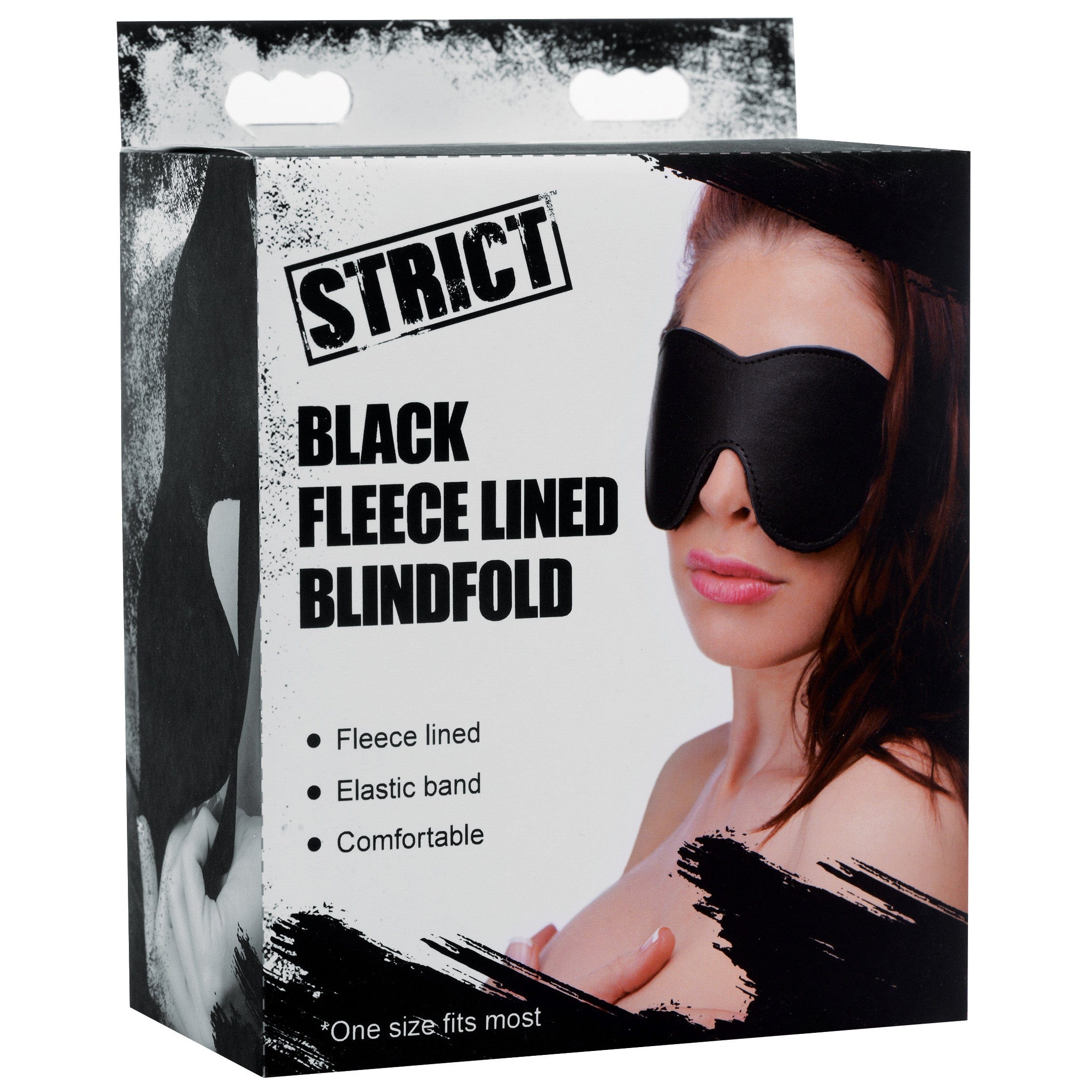Strict Adult Toys Black Black Fleece Lined Blindfold 848518024275