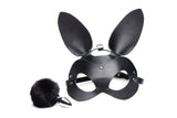 Tailz Adult Toys Black Bunny Tail Anal Plug and Mask Set 848518033895