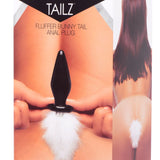 Tailz Adult Toys White White Fluffer Bunny Tail Glass Anal Plug 848518017536
