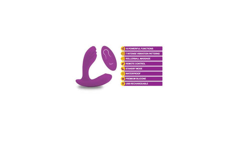 Viben Epiphany Rollerball Dual-Stim Massager w Remote Berry Finger Stimulator