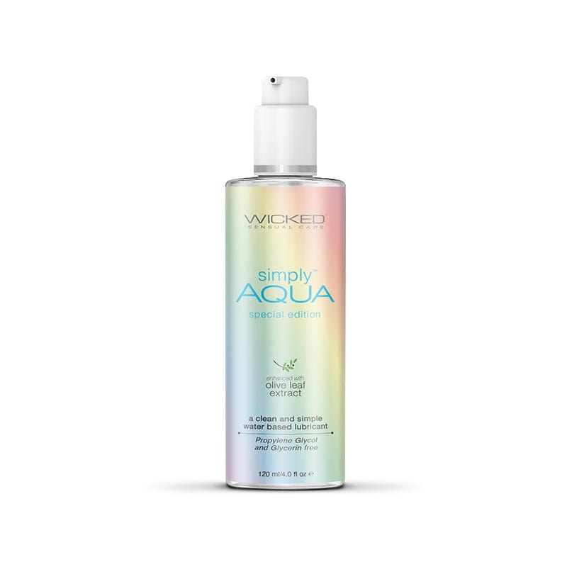 Wicked Simply Aqua Pride 120 ml Water Based Lubricant Bottle White Water Based Lube