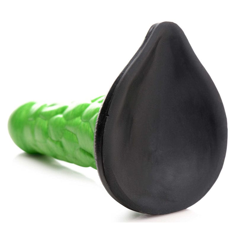 XR Brands DONGS Green Creature Cocks Radioactive Reptile Thick Scaly Silicone Dildo 848518046055