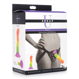 XR Brands STRAP-ONS Coloured Strap-U Proud - Rainbow 18.3 cm Strap-On with Vibration 848518034434