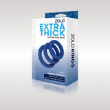Zolo COCK RINGS Blue Zolo Extra Thick Silicone Cock Rings 3-Pack -  Thick Cock Rings - Set of 3 Sizes 848416006212