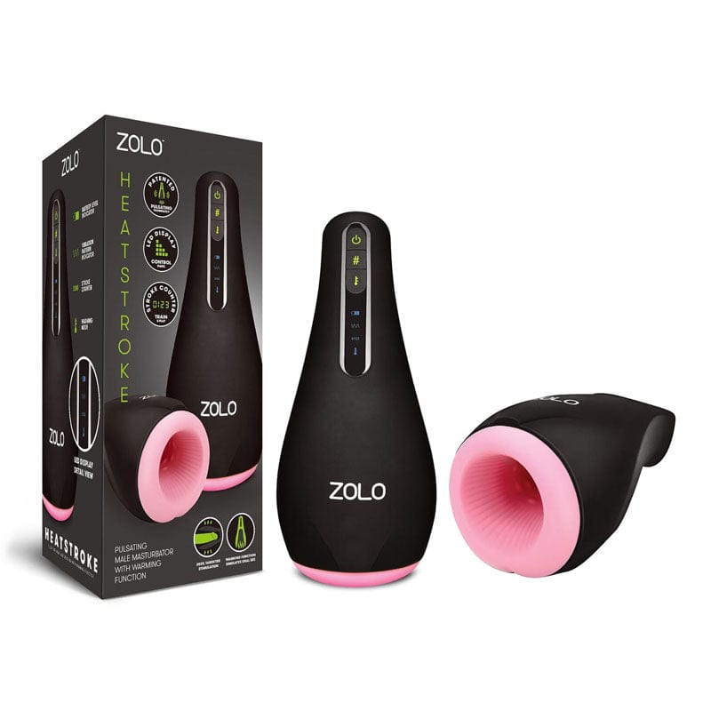 Zolo MASTURBATORS Black Zolo Heatstroke -  USB Rechargeable Pulsating & Warming Masturbator 848416005253